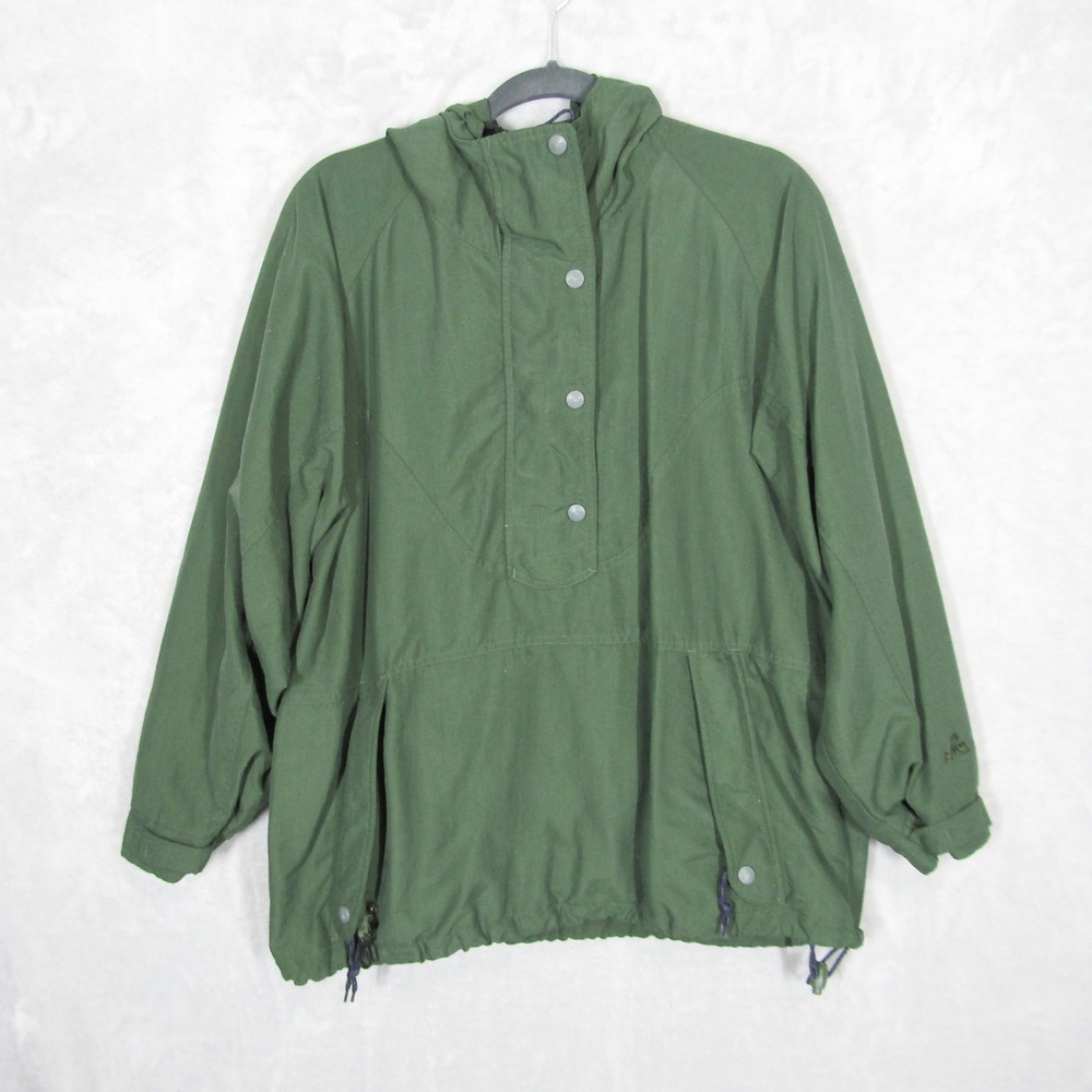 EMS Eastern Mountain Sports Womens Green Anorak Pullover Hooded Jacket Medium